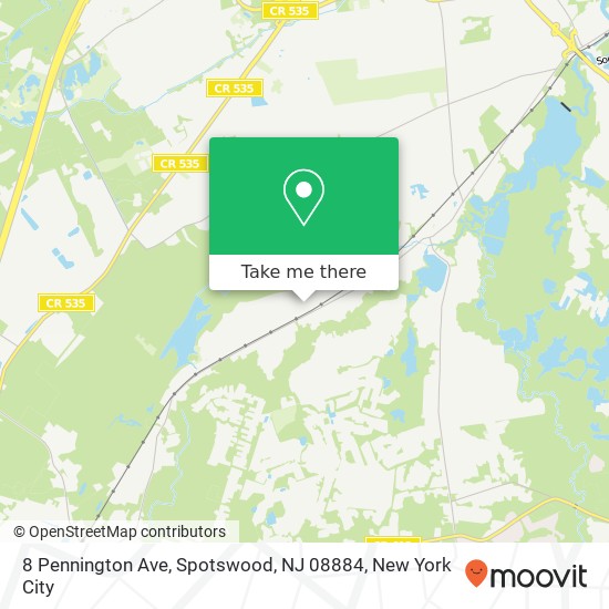 Mapa de 8 Pennington Ave, Spotswood, NJ 08884