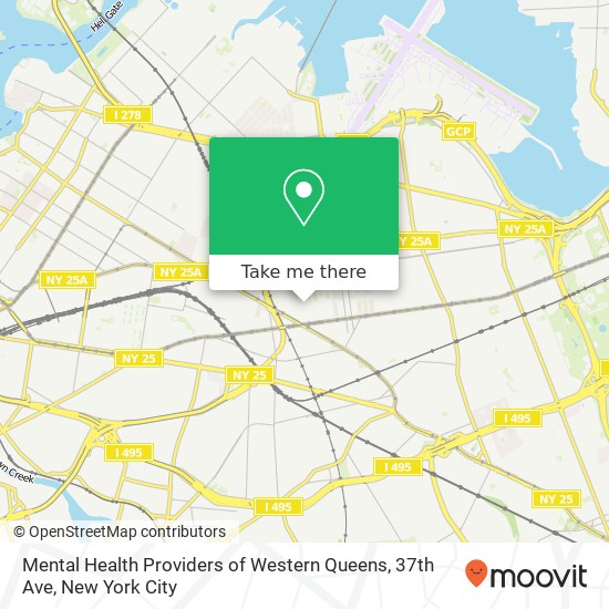 Mental Health Providers of Western Queens, 37th Ave map