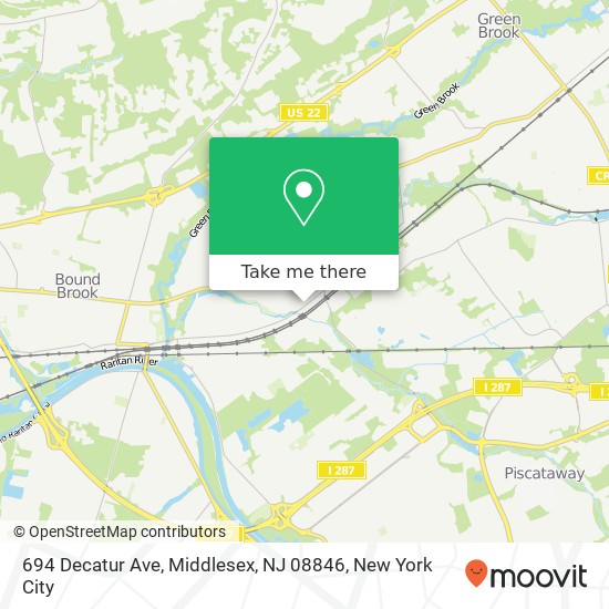 Mapa de 694 Decatur Ave, Middlesex, NJ 08846