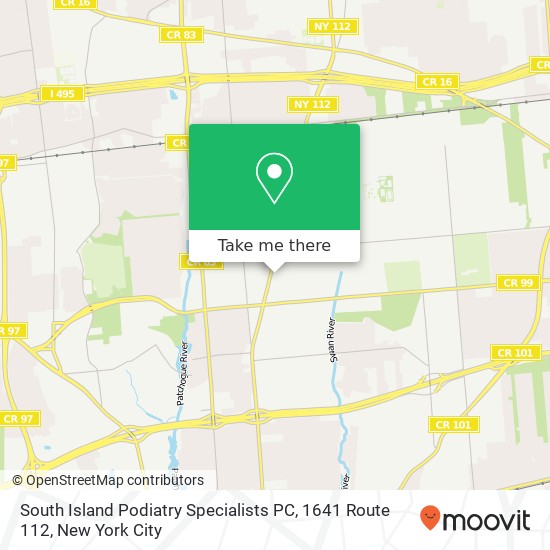 South Island Podiatry Specialists PC, 1641 Route 112 map