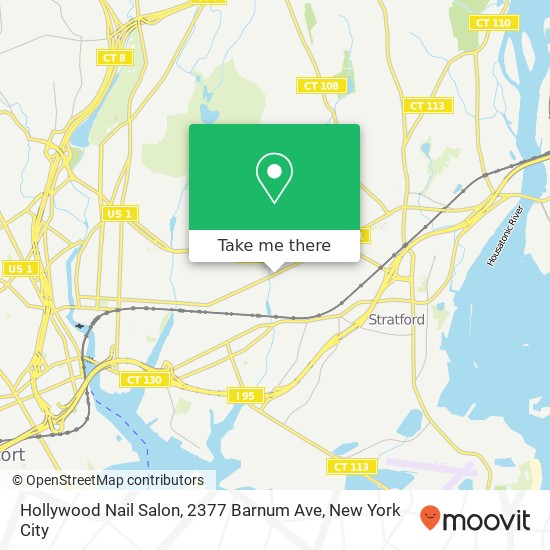 Mapa de Hollywood Nail Salon, 2377 Barnum Ave