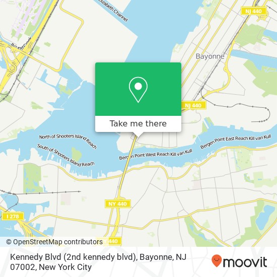Mapa de Kennedy Blvd (2nd kennedy blvd), Bayonne, NJ 07002