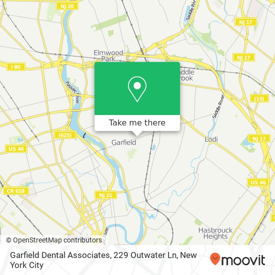Garfield Dental Associates, 229 Outwater Ln map