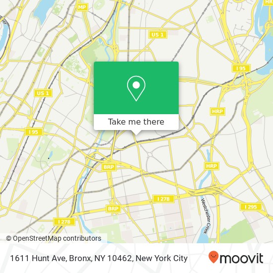 Mapa de 1611 Hunt Ave, Bronx, NY 10462