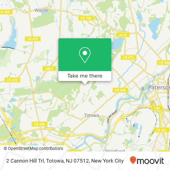 Mapa de 2 Cannon Hill Trl, Totowa, NJ 07512