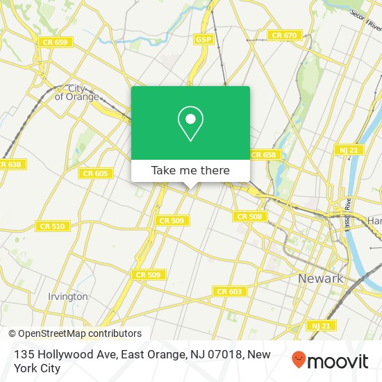 135 Hollywood Ave, East Orange, NJ 07018 map