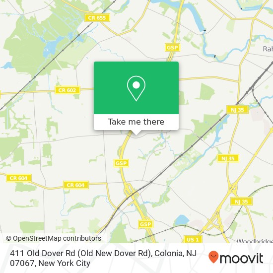 411 Old Dover Rd (Old New Dover Rd), Colonia, NJ 07067 map