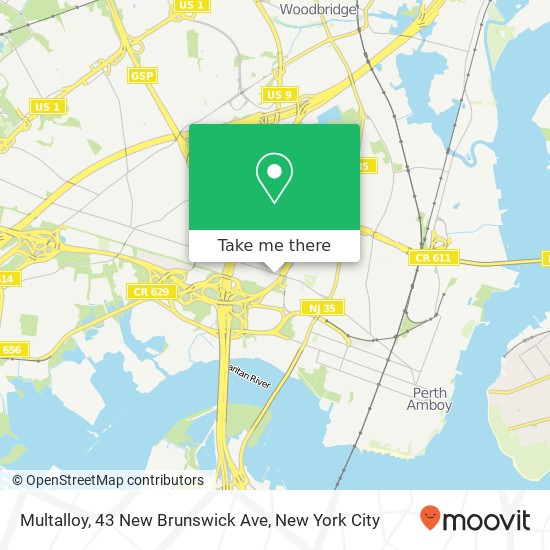Mapa de Multalloy, 43 New Brunswick Ave