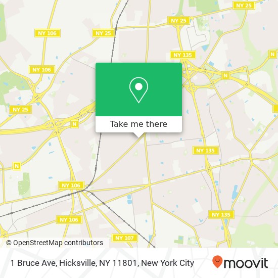 Mapa de 1 Bruce Ave, Hicksville, NY 11801