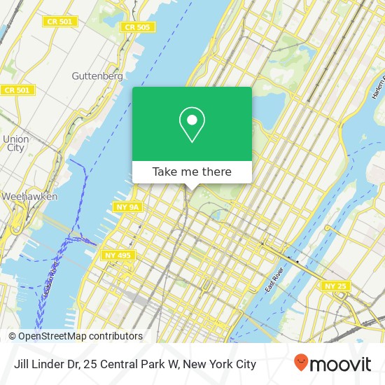 Mapa de Jill Linder Dr, 25 Central Park W