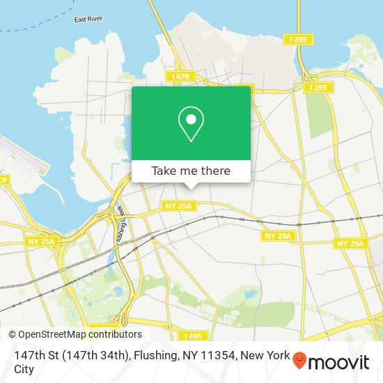 Mapa de 147th St (147th 34th), Flushing, NY 11354