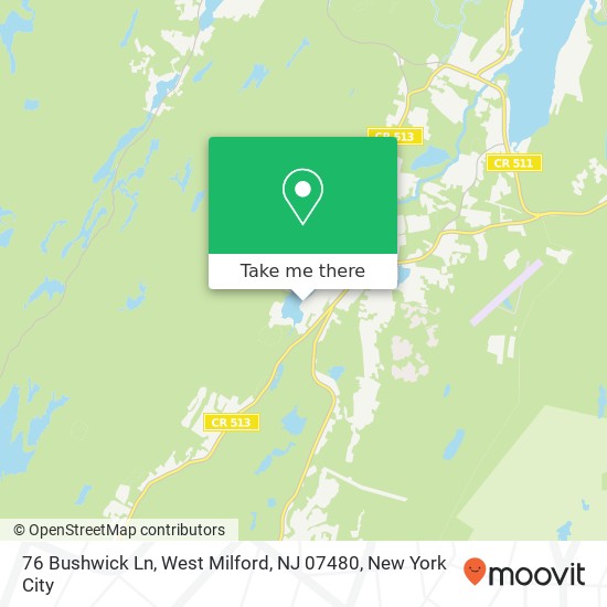 Mapa de 76 Bushwick Ln, West Milford, NJ 07480