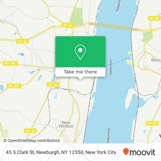 Mapa de 45 S Clark St, Newburgh, NY 12550