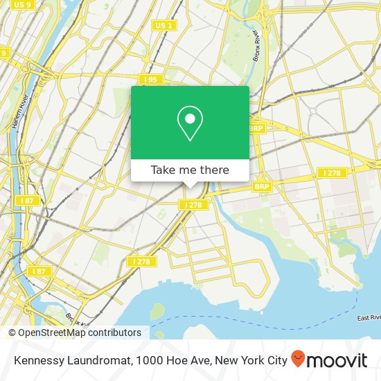 Mapa de Kennessy Laundromat, 1000 Hoe Ave