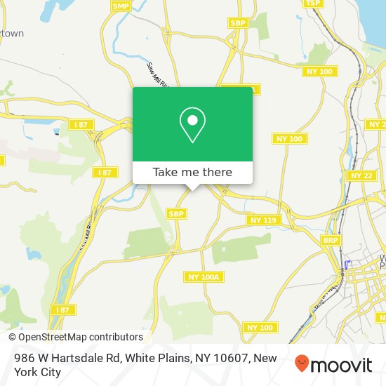 986 W Hartsdale Rd, White Plains, NY 10607 map