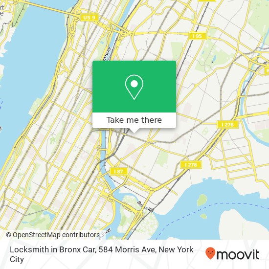 Locksmith in Bronx Car, 584 Morris Ave map