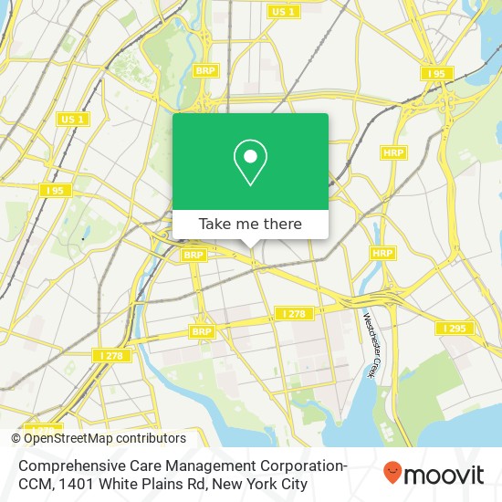 Mapa de Comprehensive Care Management Corporation-CCM, 1401 White Plains Rd