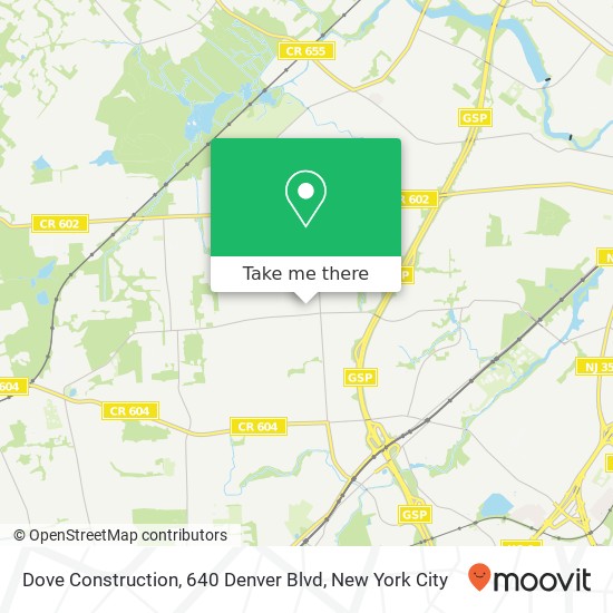 Dove Construction, 640 Denver Blvd map