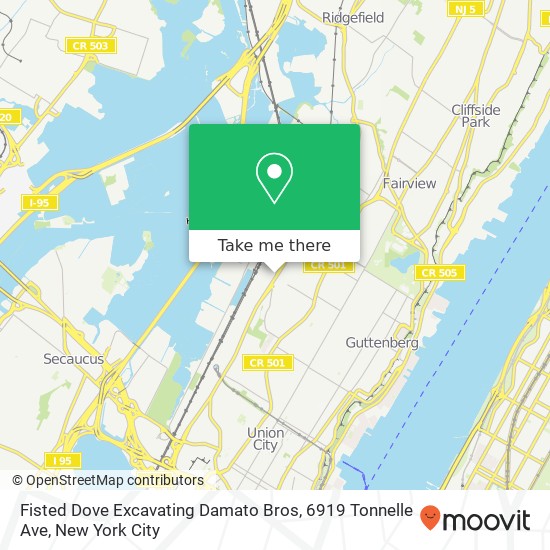 Mapa de Fisted Dove Excavating Damato Bros, 6919 Tonnelle Ave