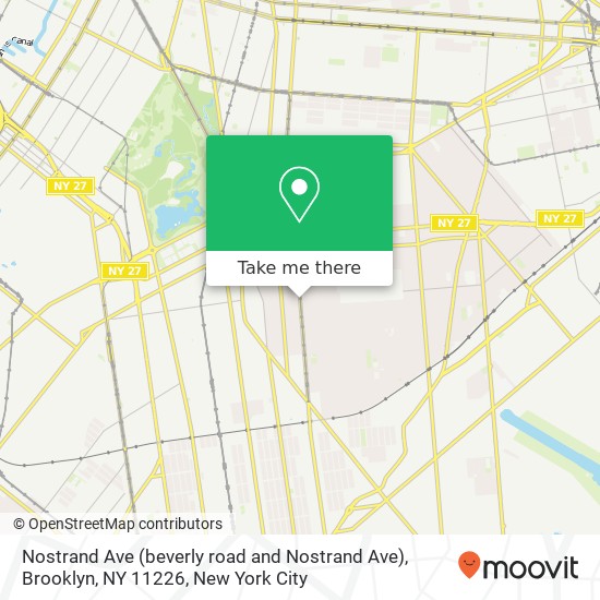 Mapa de Nostrand Ave (beverly road and Nostrand Ave), Brooklyn, NY 11226