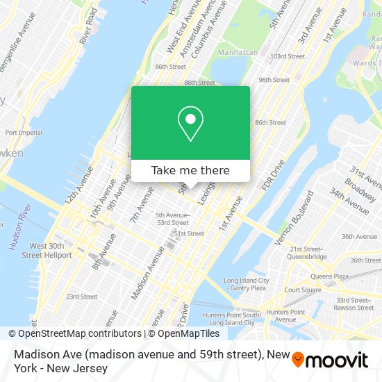 Mapa de Madison Ave (madison avenue and 59th street)