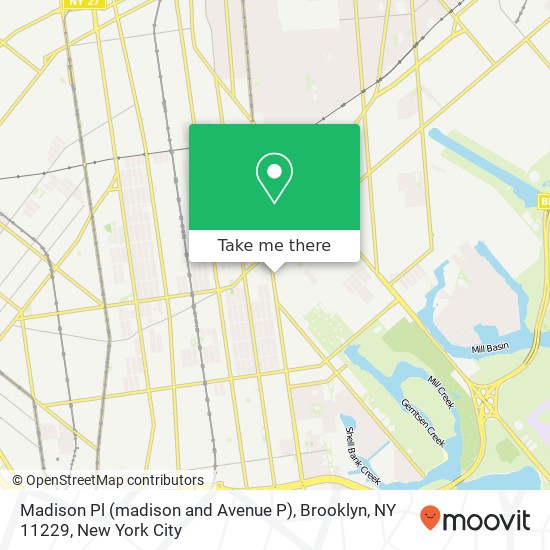 Mapa de Madison Pl (madison and Avenue P), Brooklyn, NY 11229