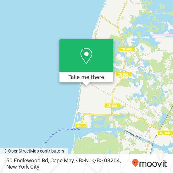 Mapa de 50 Englewood Rd, Cape May, <B>NJ< / B> 08204