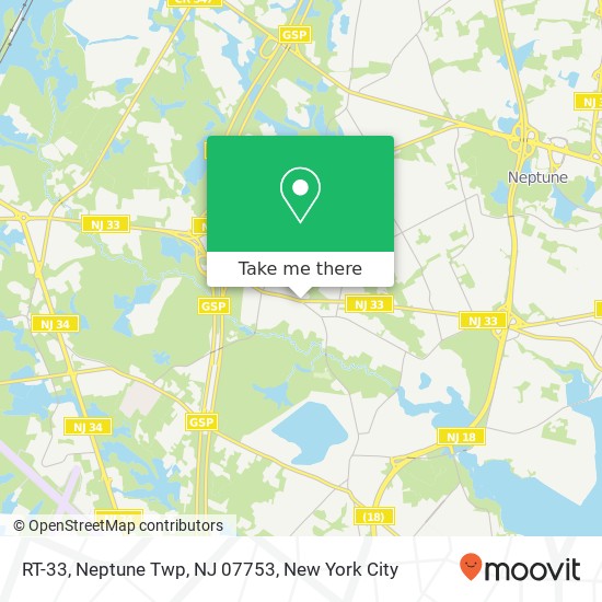 Mapa de RT-33, Neptune Twp, NJ 07753