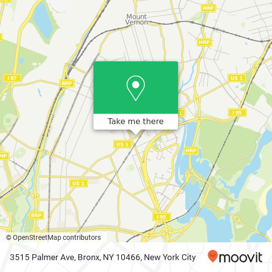 Mapa de 3515 Palmer Ave, Bronx, NY 10466