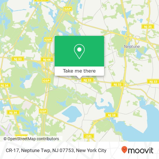 CR-17, Neptune Twp, NJ 07753 map