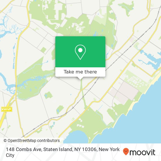Mapa de 148 Combs Ave, Staten Island, NY 10306