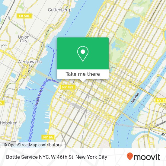 Mapa de Bottle Service NYC, W 46th St