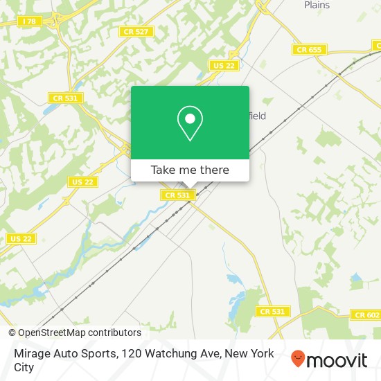 Mapa de Mirage Auto Sports, 120 Watchung Ave