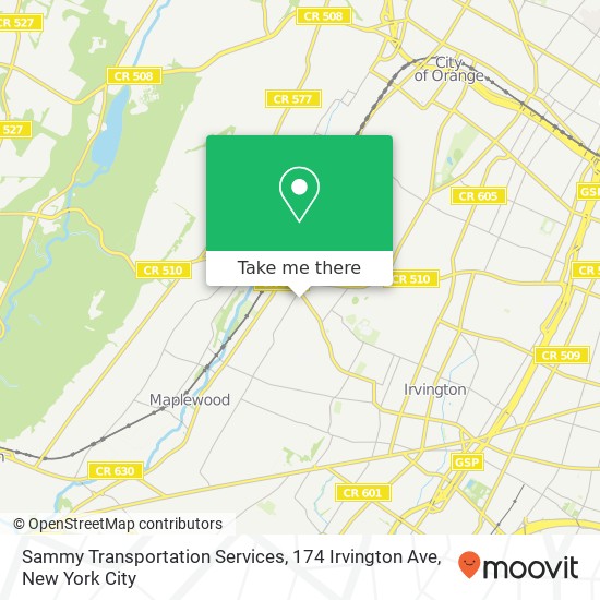 Mapa de Sammy Transportation Services, 174 Irvington Ave
