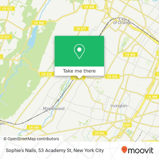 Mapa de Sophie's Nails, 53 Academy St