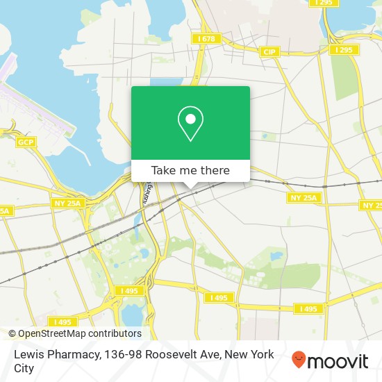Mapa de Lewis Pharmacy, 136-98 Roosevelt Ave