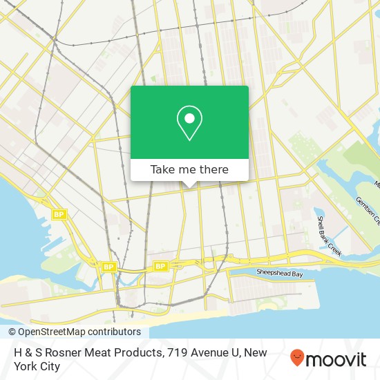 Mapa de H & S Rosner Meat Products, 719 Avenue U