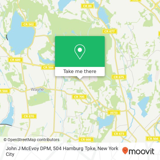 John J McEvoy DPM, 504 Hamburg Tpke map