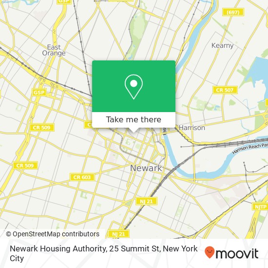 Mapa de Newark Housing Authority, 25 Summit St