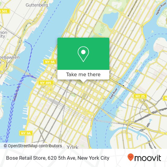 Mapa de Bose Retail Store, 620 5th Ave