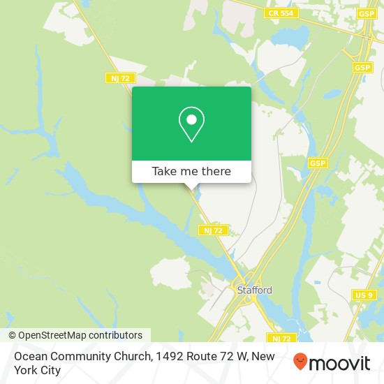 Ocean Community Church, 1492 Route 72 W map