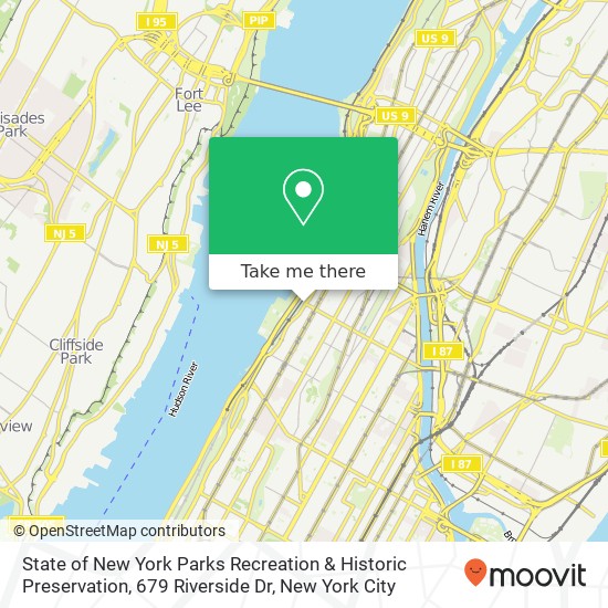 Mapa de State of New York Parks Recreation & Historic Preservation, 679 Riverside Dr