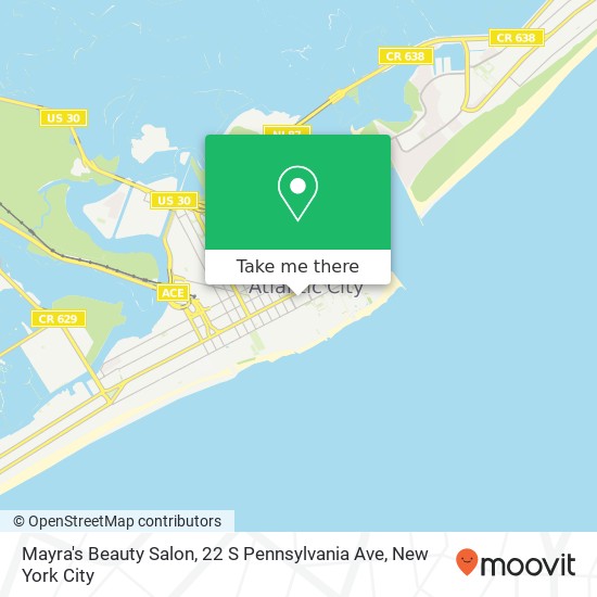 Mapa de Mayra's Beauty Salon, 22 S Pennsylvania Ave