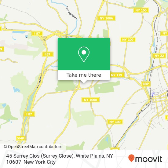 45 Surrey Clos (Surrey Close), White Plains, NY 10607 map