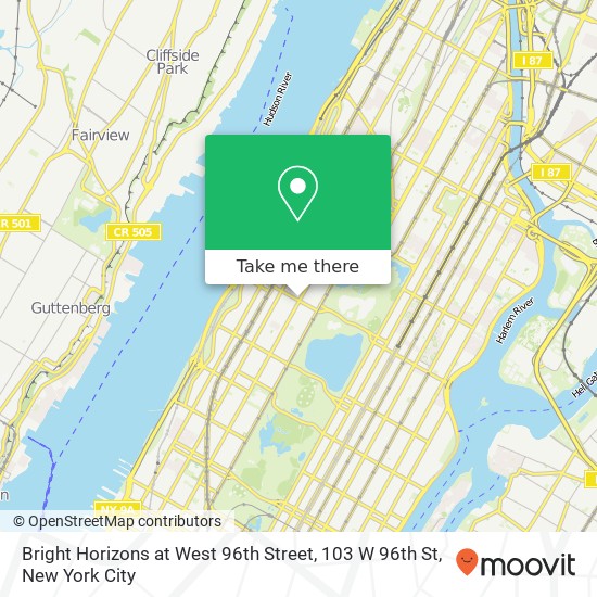 Bright Horizons at West 96th Street, 103 W 96th St map