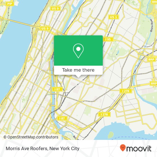 Morris Ave Roofers map