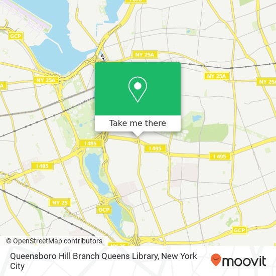 Mapa de Queensboro Hill Branch Queens Library