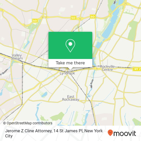 Mapa de Jerome Z Cline Attorney, 14 St James Pl