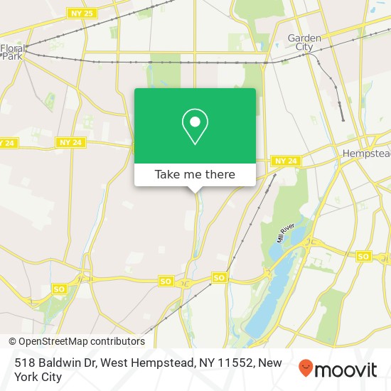 Mapa de 518 Baldwin Dr, West Hempstead, NY 11552