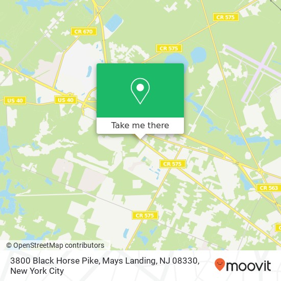 3800 Black Horse Pike, Mays Landing, NJ 08330 map
